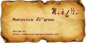 Matovics Ágnes névjegykártya
