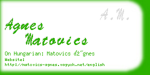 agnes matovics business card